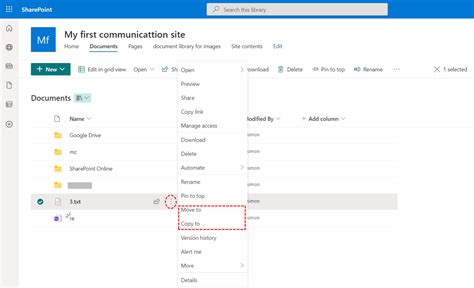 How to Move Documents to a Folder or Library in SharePoint.